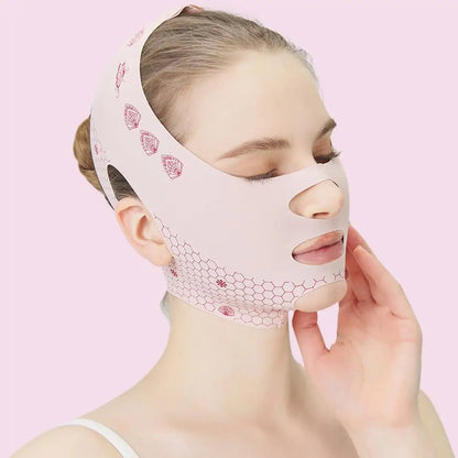 Pink Face Lift Bandage With Full Face Mask
