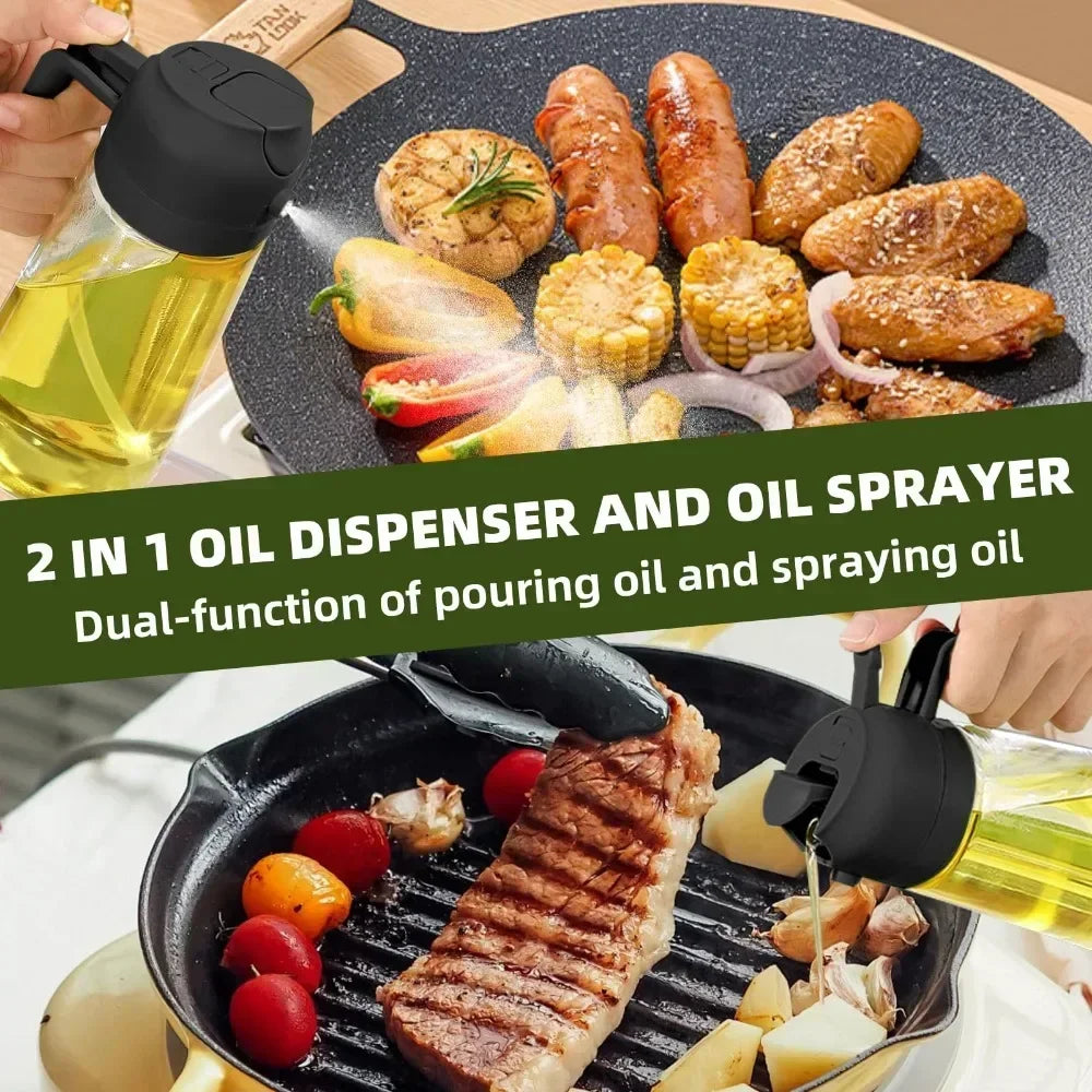 Oil Spray 2-in-1 Glass Household Kitchen Oil Spray