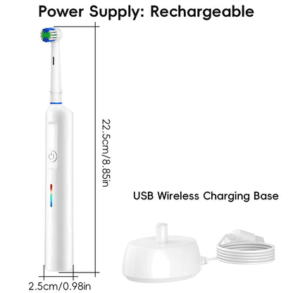Smart Wireless Charging Rotating Electric Toothbrush