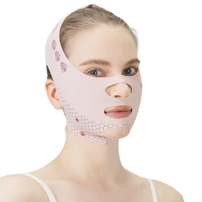 Pink Face Lift Bandage With Full Face Mask