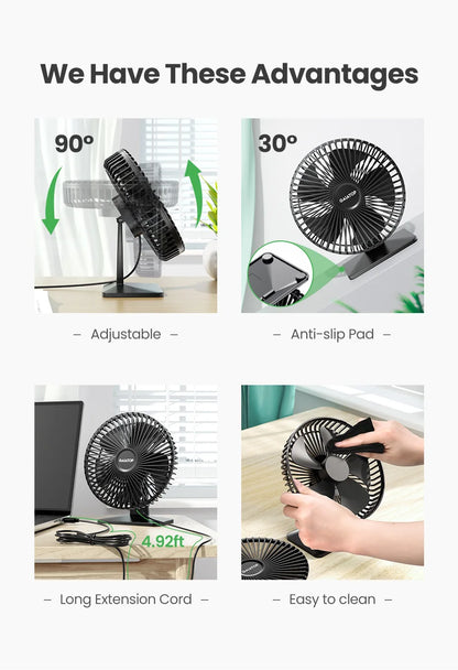 GAIATOP Desk Fan Portable