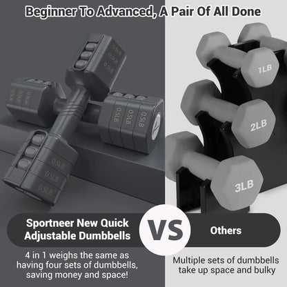 Sportneer Adjustable Dumbbells 4-in-1