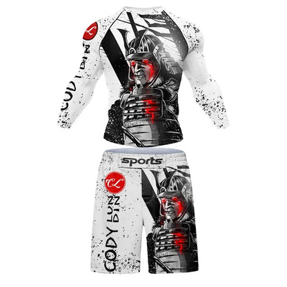 New Men Rashguard MMA T-shirt +Pants