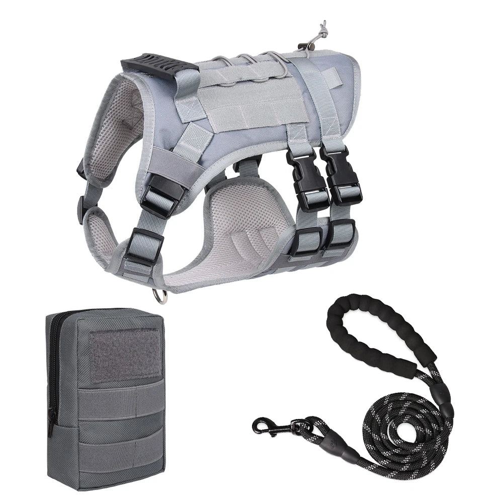 Tactical Dog Harness with Handle and Leash Military