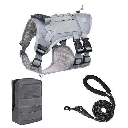 Tactical Dog Harness with Handle and Leash Military