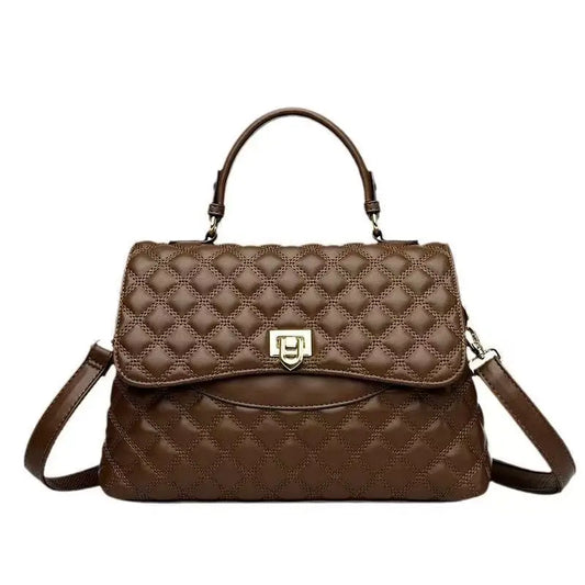 Soft Leather Top-Handle Tote Bag for Women
