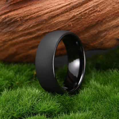 Black Tungsten Carbide Men's Ring 8mm