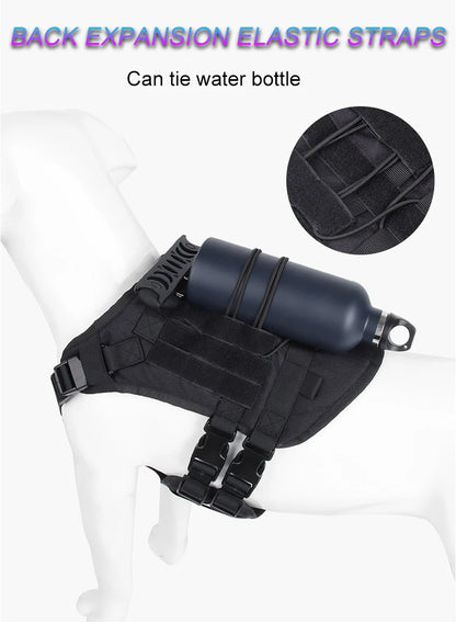Tactical Dog Harness with Handle and Leash Military