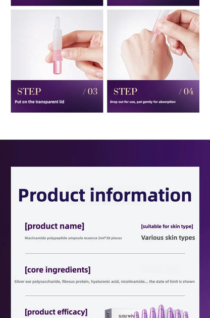 28pcs/set Niacinamide Peptide Ampoule Serum