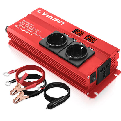 2600W/4000W Car Inverter DC12V AC220V Power Inversor LED Display