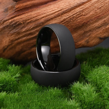 Black Tungsten Carbide Men's Ring 8mm