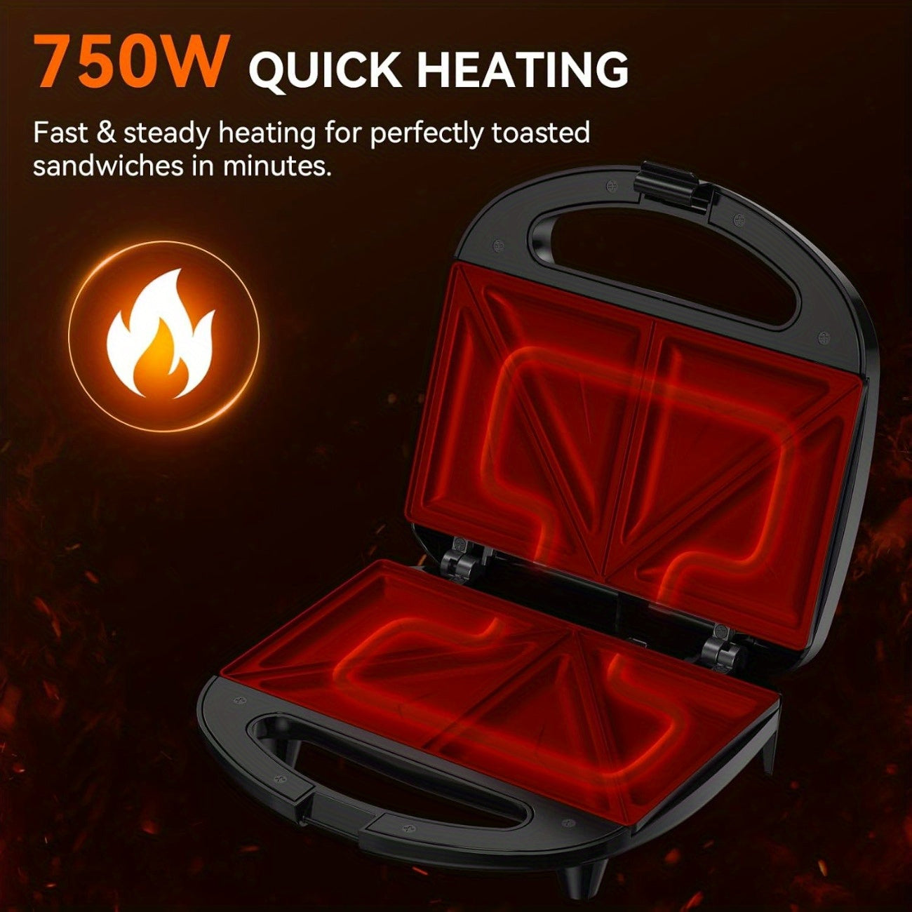 Snailar 2 Slice Sandwich Toaster with Triangle Plates - Krass Market